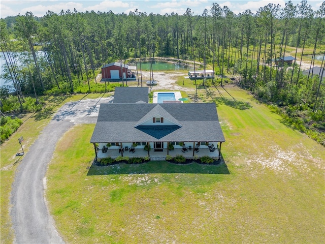 121 Farms Edge Rd S, Manor, GA 31550 - view from above of property featuring a large body of water and a heavily wooded area