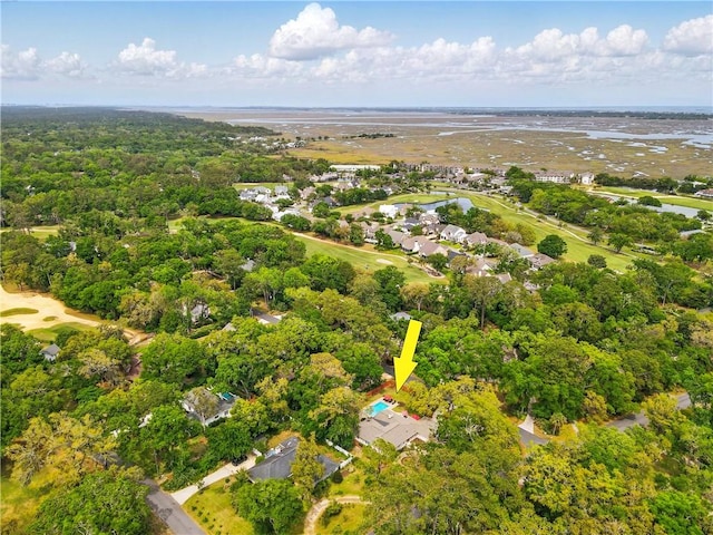 111 Palm Dr, Saint Simons Island, GA 31522 - aerial view of property and surrounding area featuring a golf course
