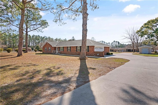 view of single story home