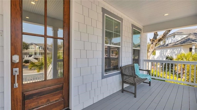 deck with covered porch