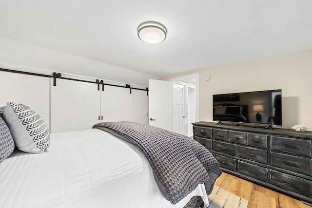 bedroom with hardwood / wood-style floors