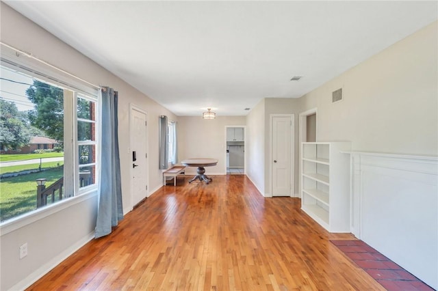 interior space with hardwood / wood-style floors