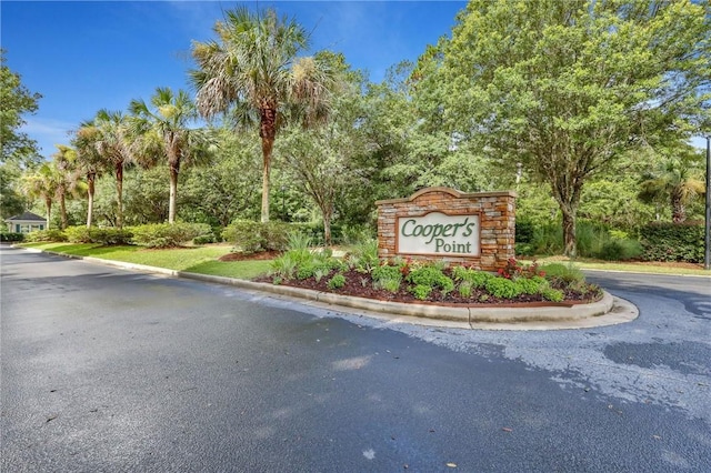 view of community sign