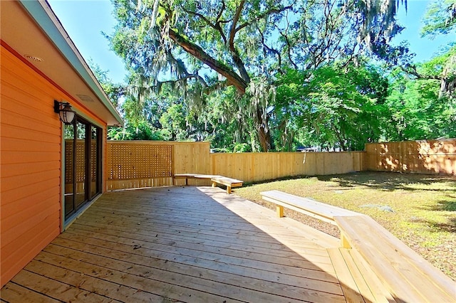 314 Norwich St, Brunswick, GA 31520 - wooden deck with a fenced backyard