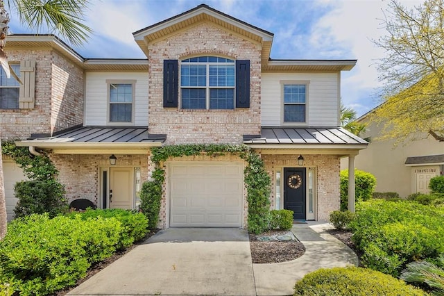 view of front of house with a garage