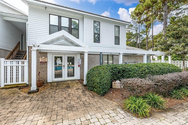 view of front of house with french doors