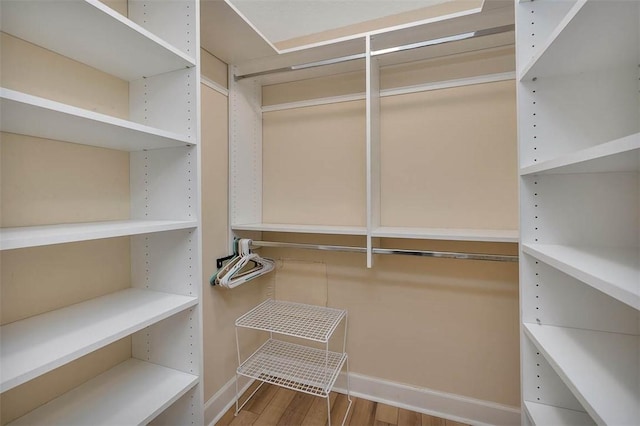 spacious closet with wood-type flooring