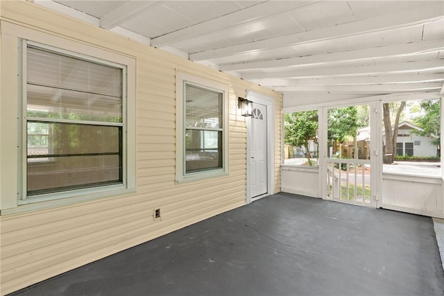 315 Pine St, Saint Simons Island, GA 31522 - unfurnished sunroom with beamed ceiling