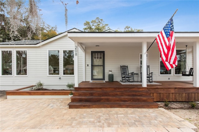 exterior space featuring covered porch