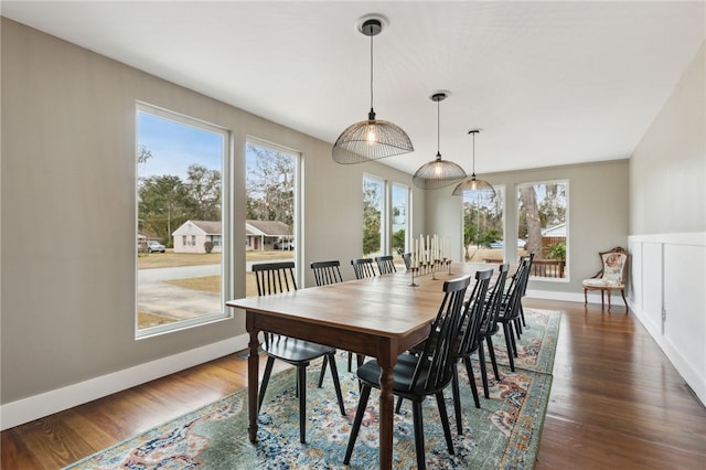 dining room featuring dark wood-type flooring