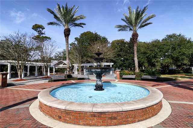 view of property's community featuring a pergola