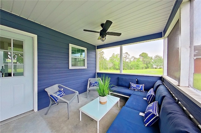 20 Marla St, Hoboken, GA 31542 - sunroom / solarium with an outdoor living space and a ceiling fan