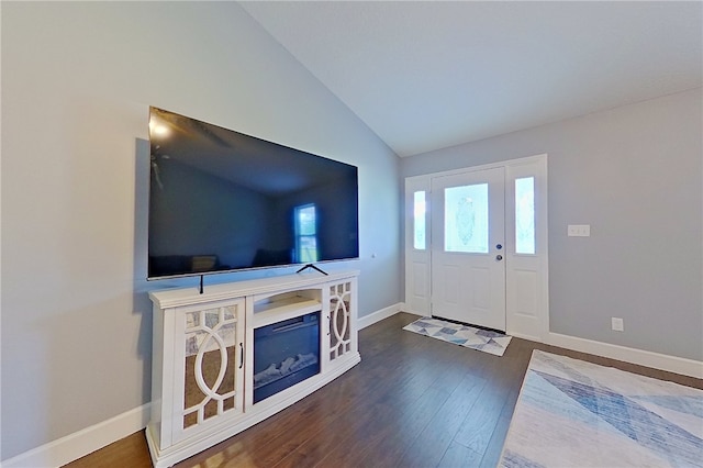 20 Marla St, Hoboken, GA 31542 - foyer entrance featuring vaulted ceiling, wood finished floors, and baseboards