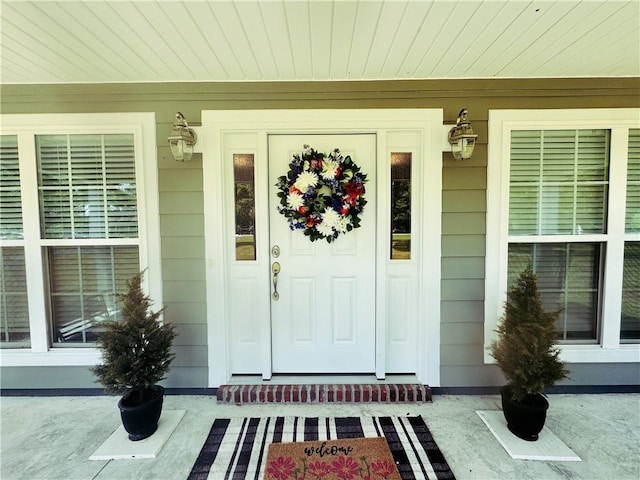 view of exterior entry