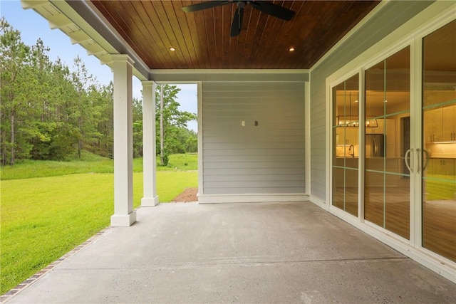 231 Salt Creek Way E, Brunswick, GA 31523 - view of patio / terrace featuring ceiling fan