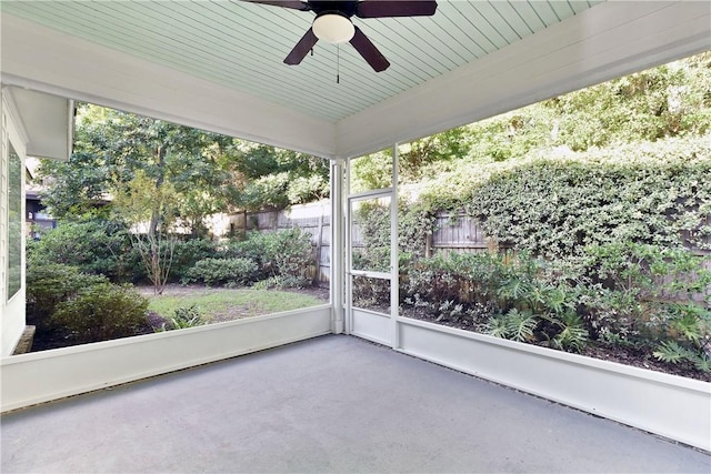 view of unfurnished sunroom