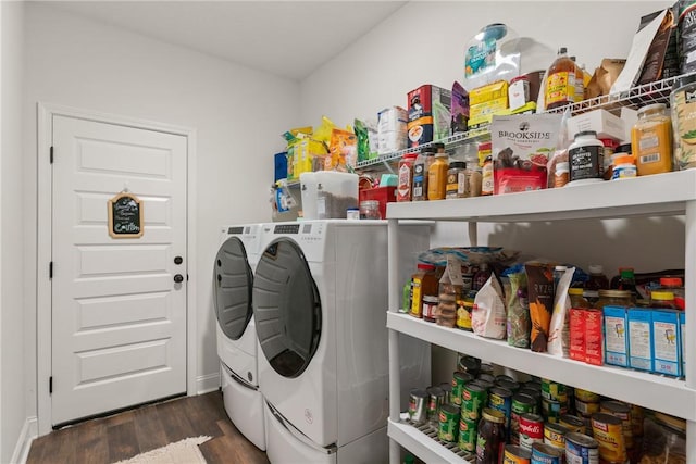156 Allie Loop, Brunswick, GA 31525 - laundry area featuring washing machine and dryer and wood finished floors