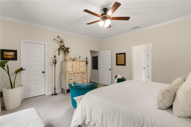 156 Allie Loop, Brunswick, GA 31525 - carpeted bedroom with crown molding, ceiling fan, and baseboards