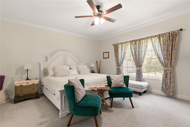 156 Allie Loop, Brunswick, GA 31525 - carpeted bedroom featuring ornamental molding, baseboards, and a ceiling fan