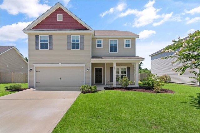 107 Heatherly Way, Brunswick, GA 31523 - view of front facade with concrete driveway, covered porch, and a garage