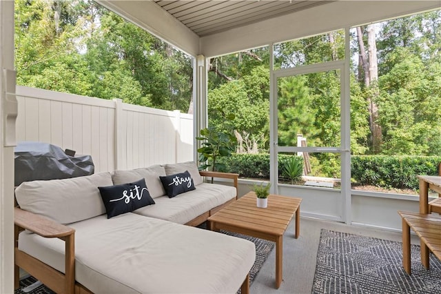 view of sunroom