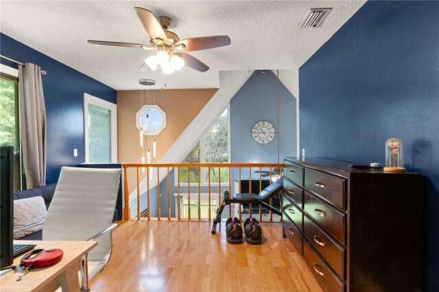 4936 US Highway 17 N, Brunswick, GA 31525 - office featuring a ceiling fan, light wood-type flooring, and a textured ceiling