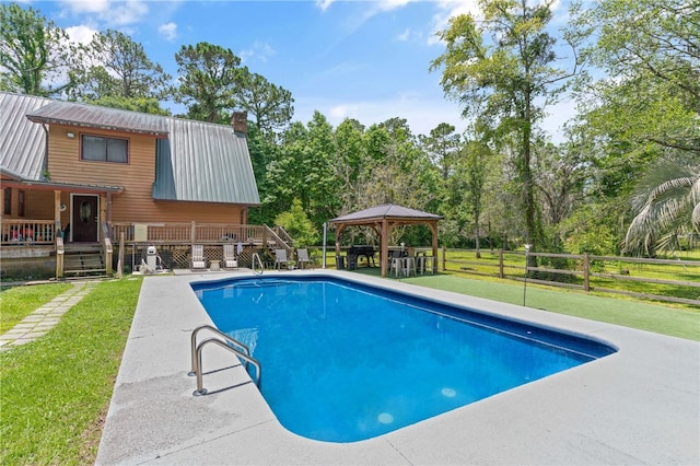 4936 US Highway 17 N, Brunswick, GA 31525 - view of swimming pool with a gazebo and view of wooded area