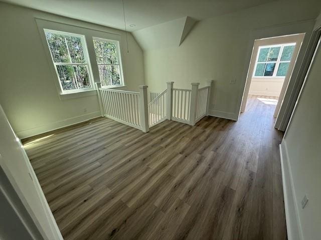 117 Quamley Wells Dr, Saint Simons Island, GA 31522 - additional living space featuring wood finished floors, plenty of natural light, baseboards, and lofted ceiling