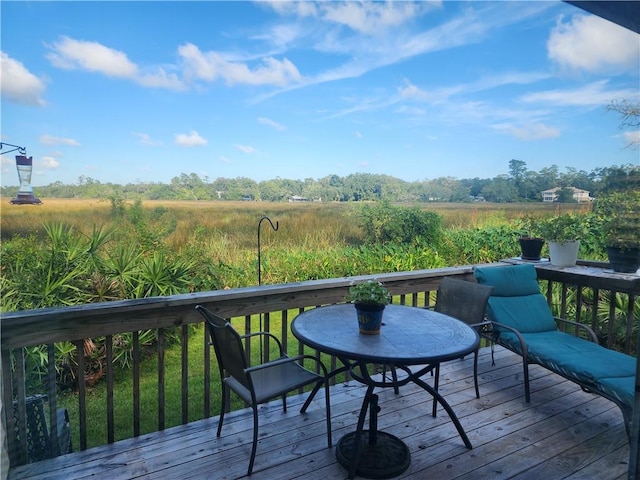 deck with a rural view