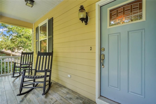 property entrance with a porch