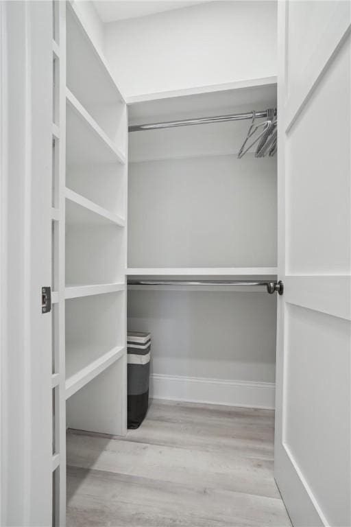 walk in closet featuring light wood-type flooring