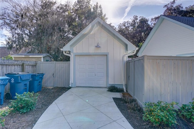 view of garage