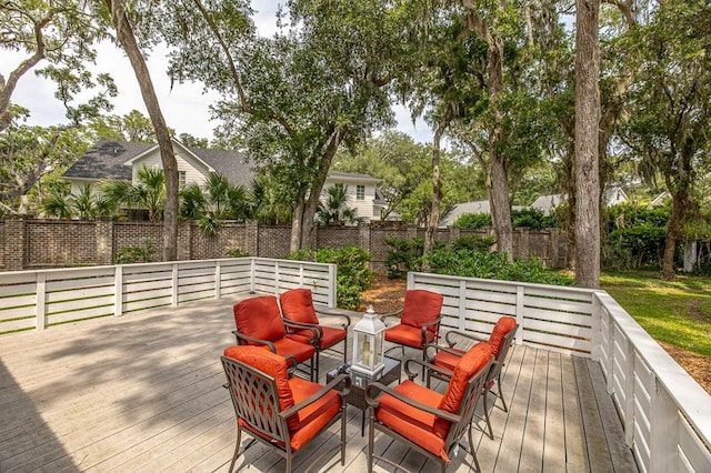 view of wooden deck