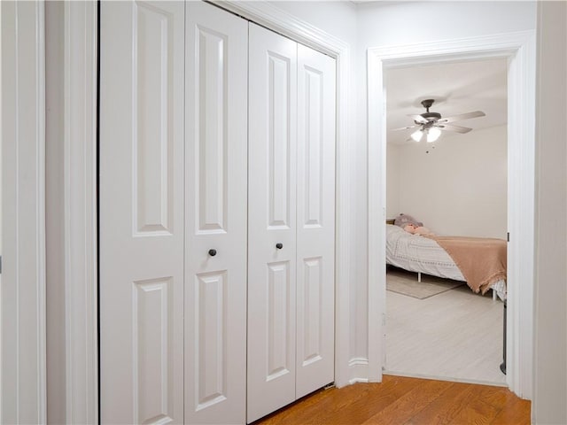 corridor featuring light wood-style floors