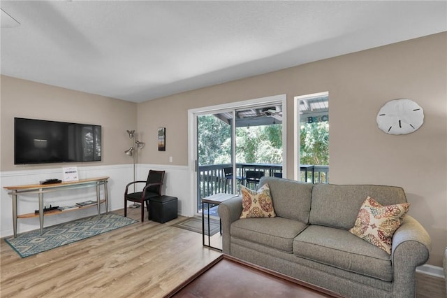 living room featuring hardwood / wood-style floors