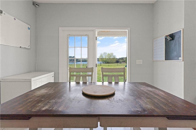 view of unfurnished dining area