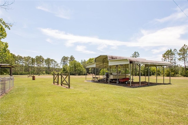 view of property's community with a lawn