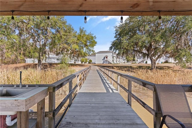 view of dock area