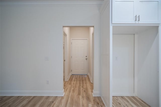 860 Kaitlyn Ave, Odum, GA 31555 - hallway with crown molding and light hardwood / wood-style floors