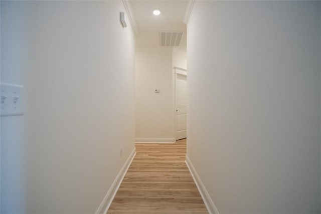 860 Kaitlyn Ave, Odum, GA 31555 - hall featuring crown molding and light wood-type flooring