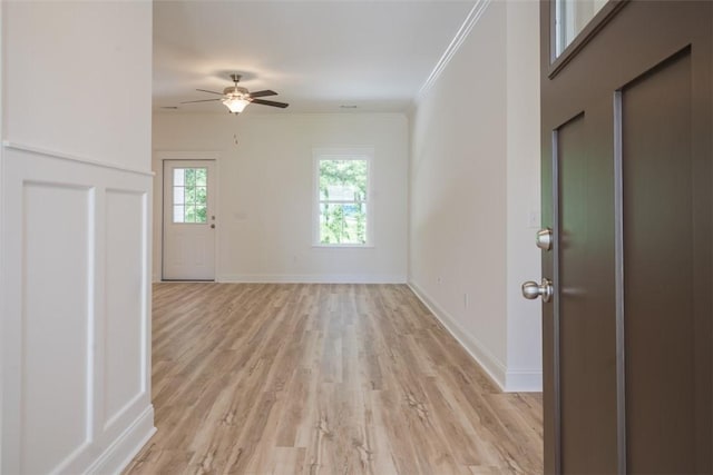 860 Kaitlyn Ave, Odum, GA 31555 - unfurnished room featuring ceiling fan, light hardwood / wood-style floors, and ornamental molding