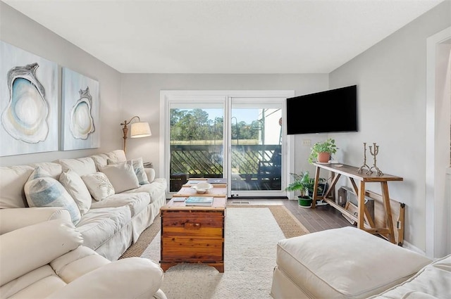 living room featuring hardwood / wood-style flooring