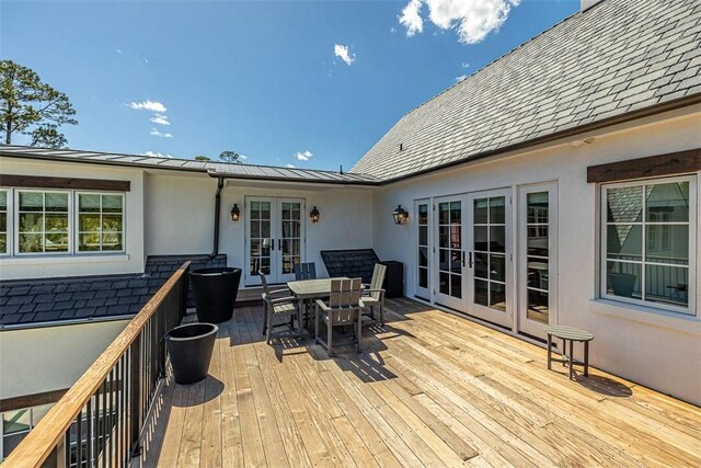 deck featuring french doors