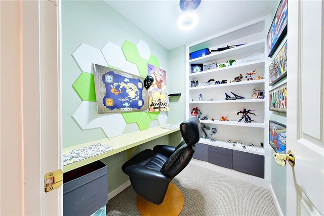 163 N Cottages Dr, Saint Simons Island, GA 31522 - office with built in study area and carpet flooring