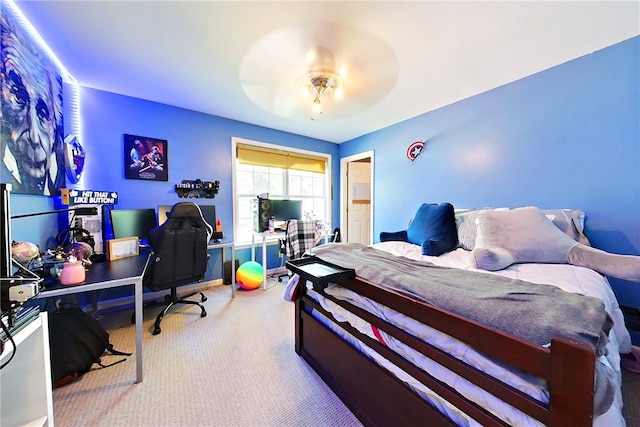 163 N Cottages Dr, Saint Simons Island, GA 31522 - carpeted bedroom featuring a desk and ceiling fan