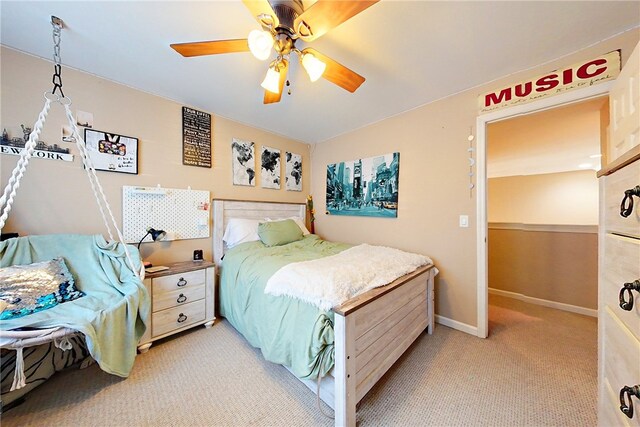 163 N Cottages Dr, Saint Simons Island, GA 31522 - bedroom featuring light colored carpet and a ceiling fan