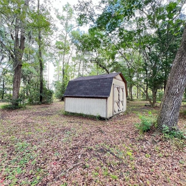 view of shed