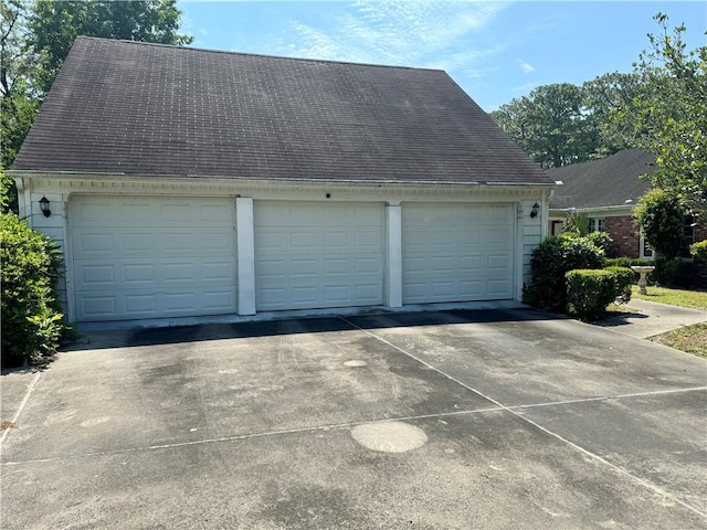 view of garage