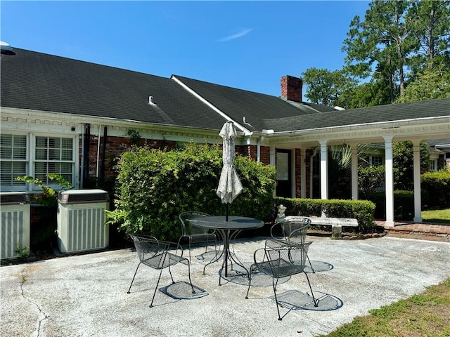 view of patio featuring central air condition unit