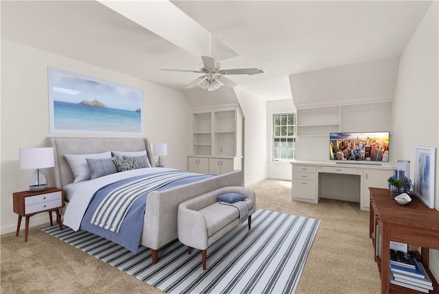 104 Augusta, Saint Simons Island, GA 31522 - bedroom with light colored carpet, baseboards, and ceiling fan